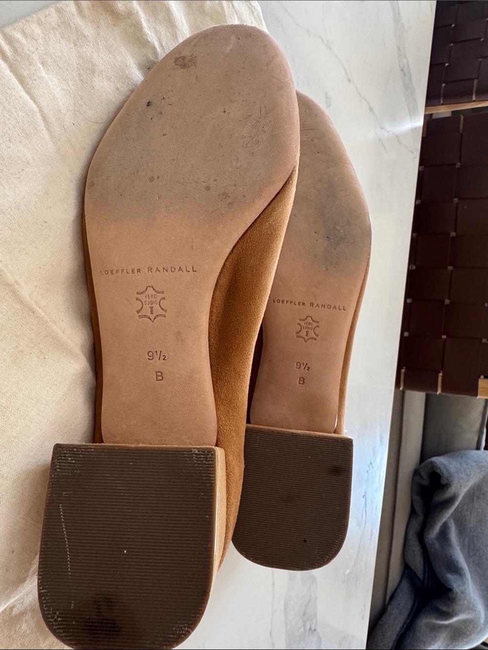 Loeffler Randall Tan Suede Low Block Heel Pumps - Picture 2 of 5